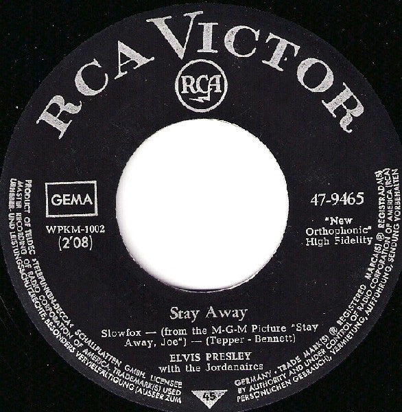 Elvis Presley : U.S. Male / Stay Away (7", Single)