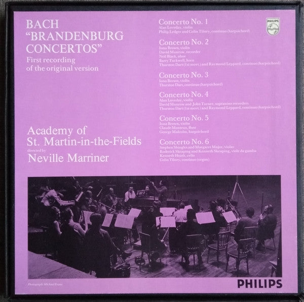 Johann Sebastian Bach, The Academy Of St. Martin-in-the-Fields, Sir Neville Marriner, Thurston Dart : Brandenburg Concertos (First Version - First Recording) (2xLP + Box)