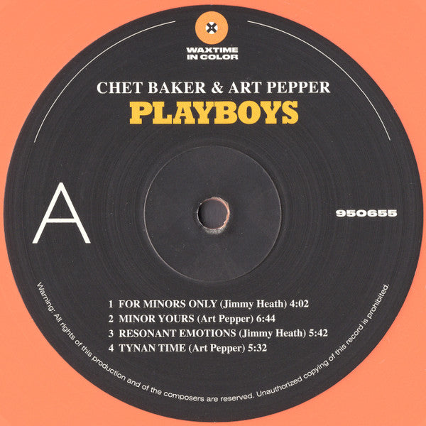 Chet Baker & Art Pepper : Playboys (LP, Album, Ltd, RE, Ora)