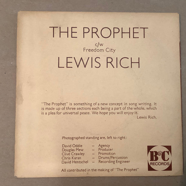 Lewis Rich : The Prophet (7", Single)