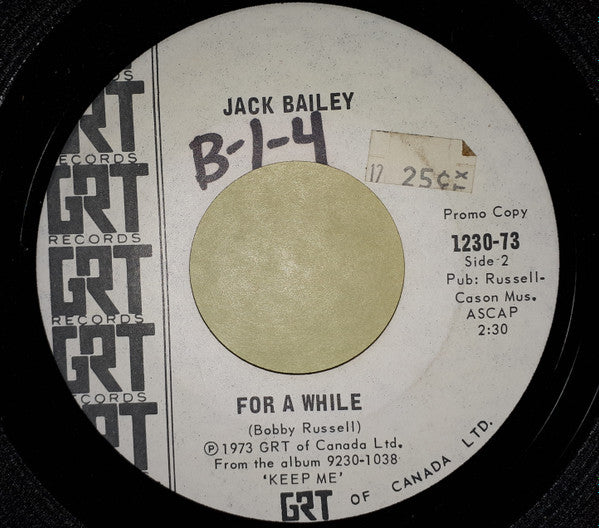 Jack Bailey (2) : Last Night I Loved His Baby (7", Single, Promo)
