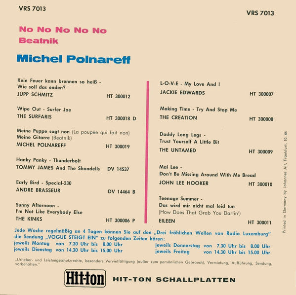 Michel Polnareff : No, No, No, No, No / Beatnik (7", Single)