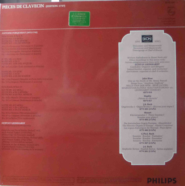Antoine Forqueray - Gustav Leonhardt : Pièces De Clavecin (LP, Album)