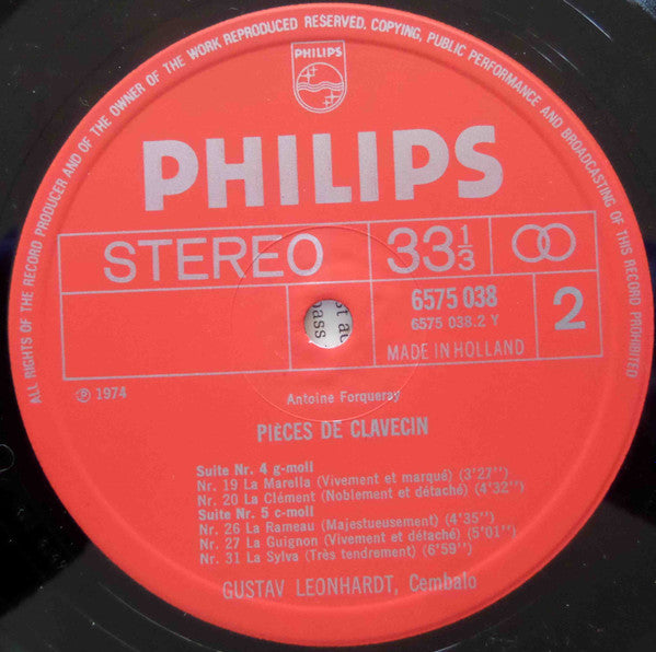 Antoine Forqueray - Gustav Leonhardt : Pièces De Clavecin (LP, Album)