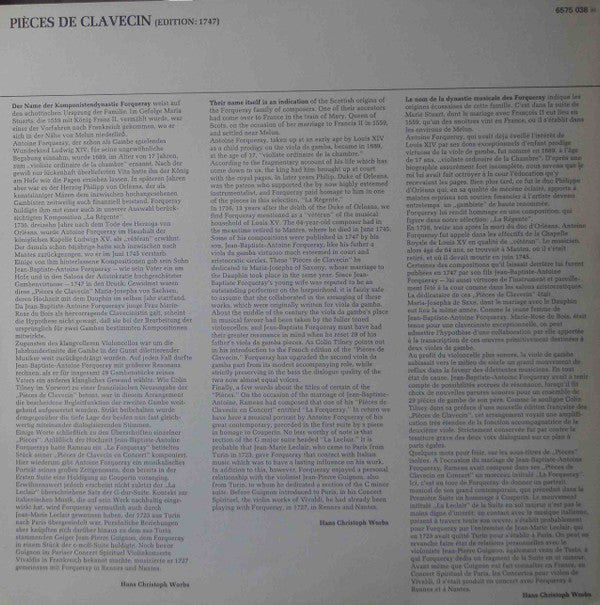 Antoine Forqueray - Gustav Leonhardt : Pièces De Clavecin (LP, Album)