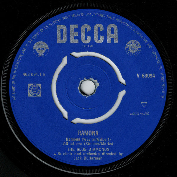 The Blue Diamonds : Ramona (7", EP, Mono)