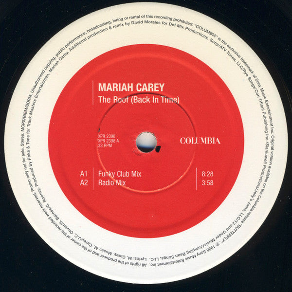 Mariah Carey : The Roof (Back In Time) (David Morales Remixes) (12", Promo)