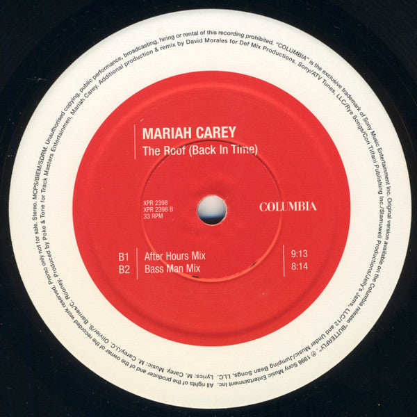 Mariah Carey : The Roof (Back In Time) (David Morales Remixes) (12", Promo)