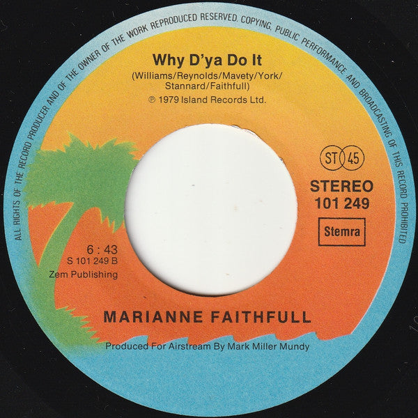 Marianne Faithfull : Broken English (7", Single)