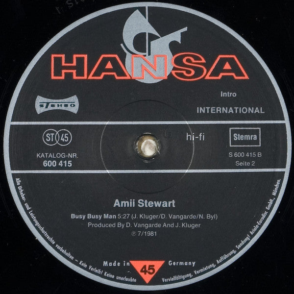 Amii Stewart : Rocky Woman / Busy Busy Man (12", Single)