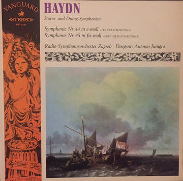 Joseph Haydn, Simfonijski Orkestar HRT-a, Antonio Janigro : The Sturm Und Drang Symphonies, Volume 1 (No.44 In E Minor, "Trauersymphonie" / No.45 In F Sharp Minor "Farewell Symphony")  (LP)