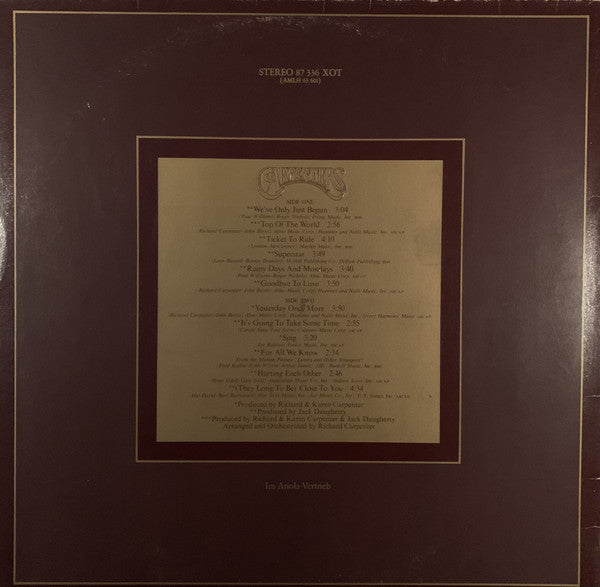 Carpenters : The Singles 1969-1973 (LP, Album, Comp, Gat)