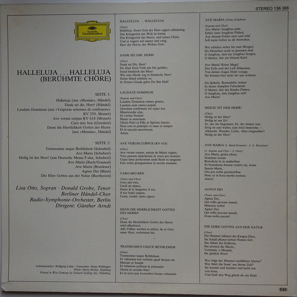 Berliner Händel-Chor, Radio-Symphonie-Orchester Berlin, Günther Arndt : Halleluja... Halleluja (Berühmte Chöre) (LP, NO )
