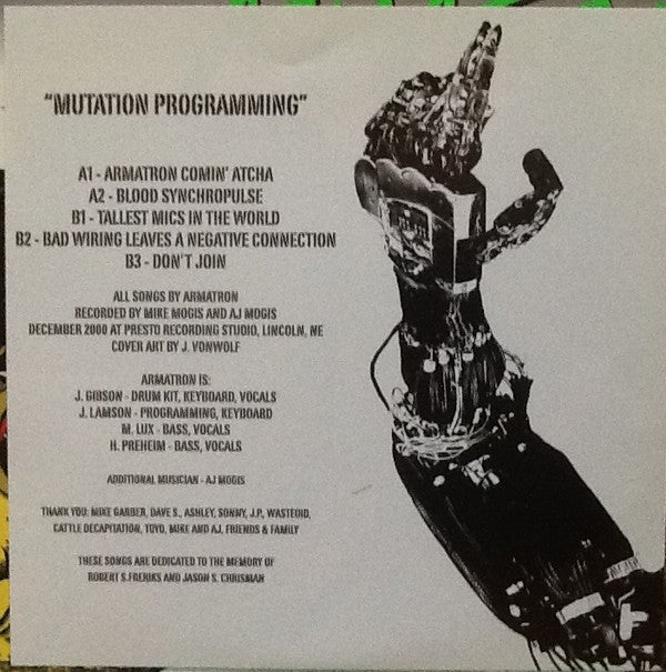 Armatron : Mutation Programming (7", Pin)
