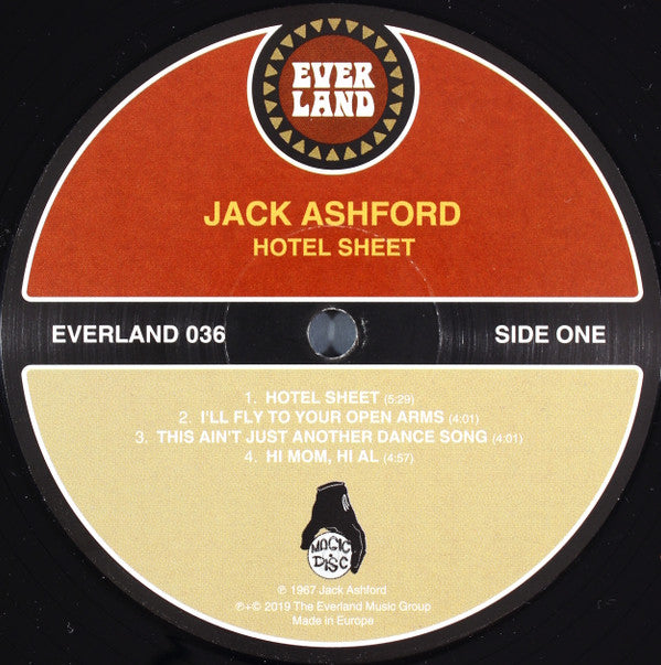 Jack Ashford : Hotel Sheet (LP, Album, RE)