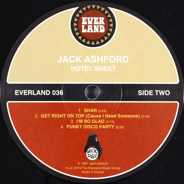 Jack Ashford : Hotel Sheet (LP, Album, RE)