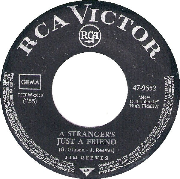 Jim Reeves : I Won't Forget You (7", RE)