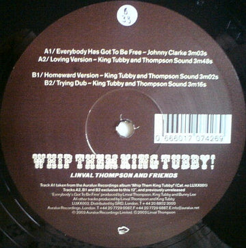 Linval Thompson And Various : Whip Them King Tubby! (12")