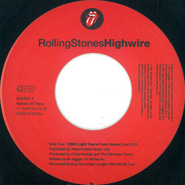 The Rolling Stones : Highwire (7", Single)
