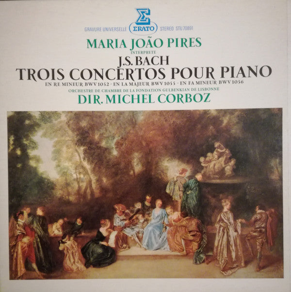 Johann Sebastian Bach, Maria-João Pires, Michel Corboz, Gulbenkian Orchestra : Trois Concertos Pour Piano (LP, Album, Gat)