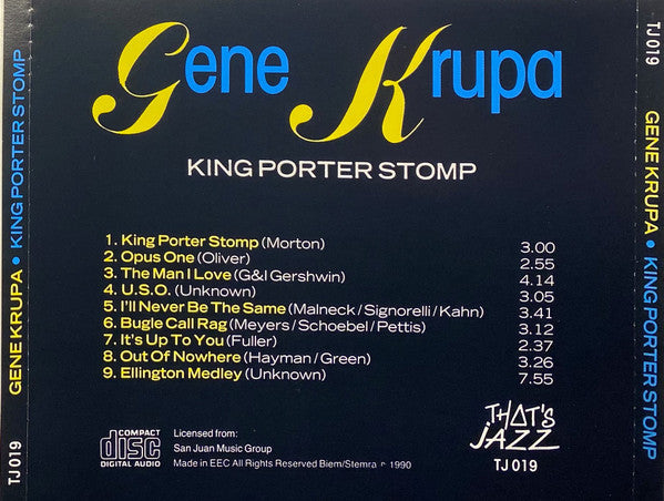 Gene Krupa : King Porter Stomp (CD, Comp)