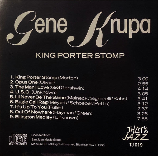 Gene Krupa : King Porter Stomp (CD, Comp)