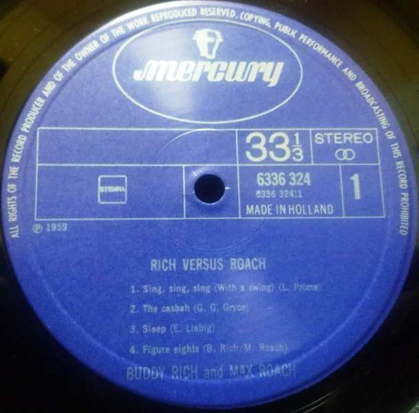 Buddy Rich And Max Roach : Rich Versus Roach (LP, Album)