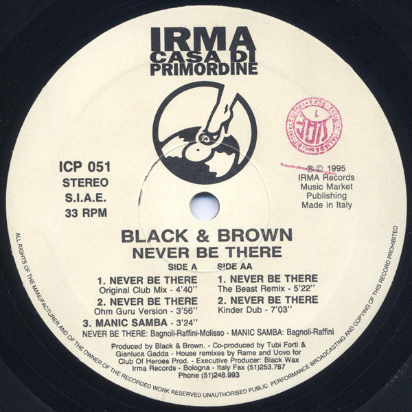 Black & Brown (2) : Never Be There (12")