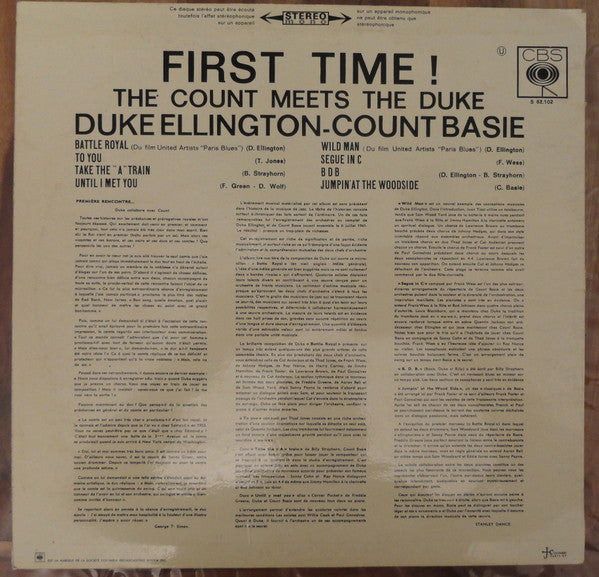Duke Ellington And Count Basie : First Time ! The Count Meets The Duke (LP, Album, RE)