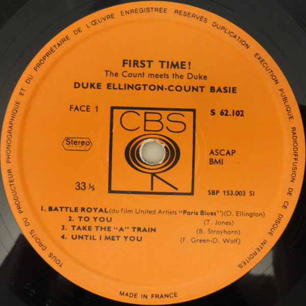 Duke Ellington And Count Basie : First Time ! The Count Meets The Duke (LP, Album, RE)