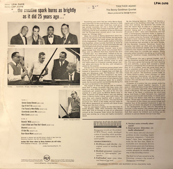 The Benny Goodman Quartet : Together Again! (LP, Album, Mono)