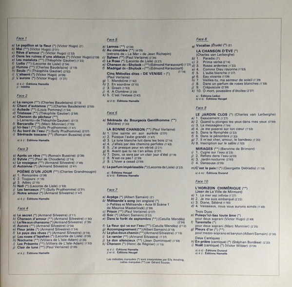 Gabriel Fauré, Gérard Souzay • Elly Ameling, Dalton Baldwin : Mélodies (5xLP + Box)