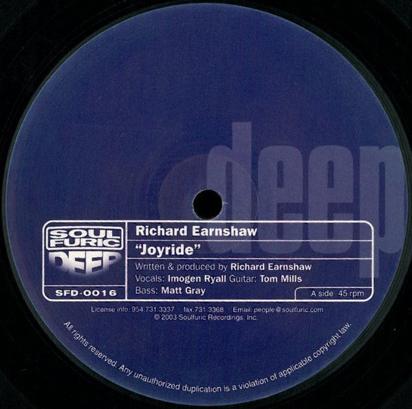 Richard Earnshaw : Joyride (12")