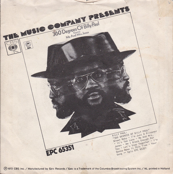 Billy Paul : Me And Mrs. Jones  (7", Single)