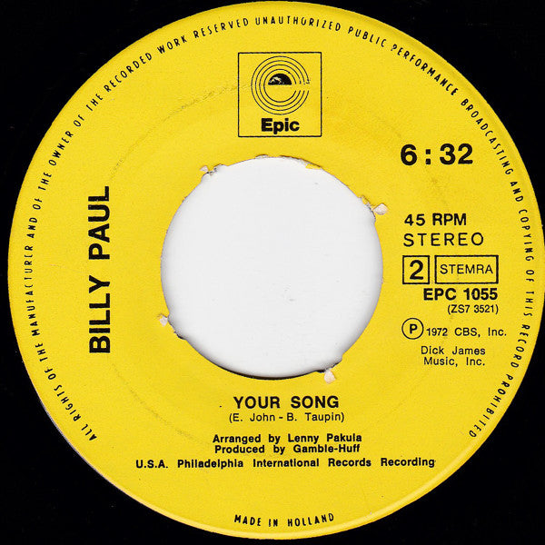 Billy Paul : Me And Mrs. Jones  (7", Single)