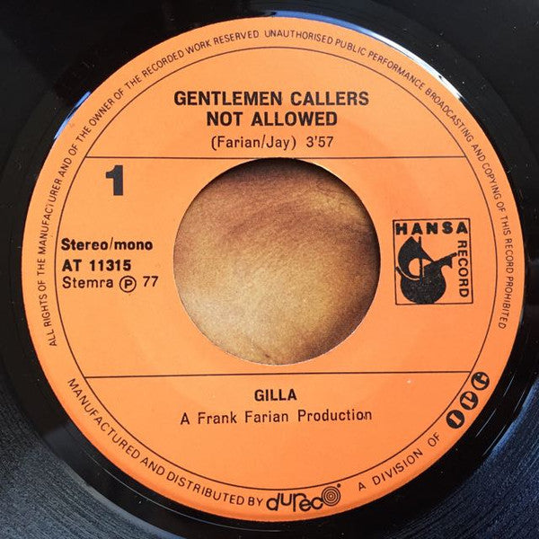 Gilla : Gentlemen Callers Not Allowed / Say Yes (7", Single)
