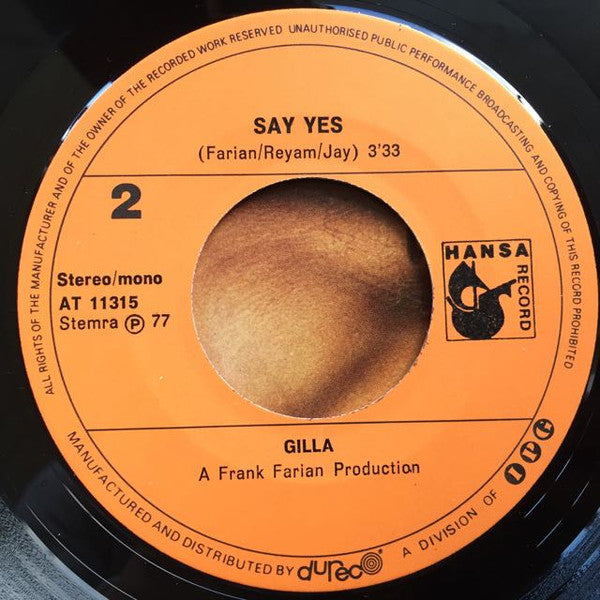 Gilla : Gentlemen Callers Not Allowed / Say Yes (7", Single)