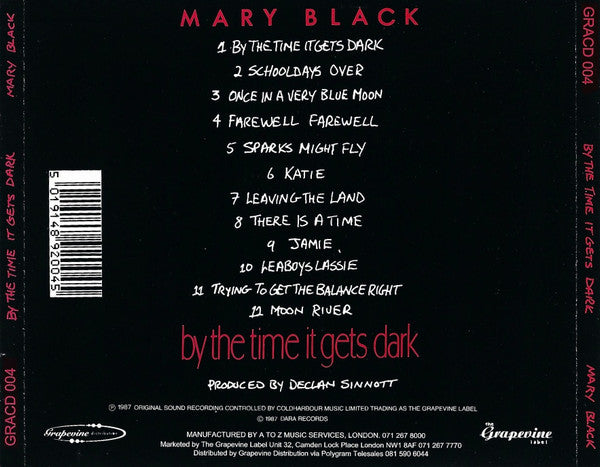 Mary Black : By The Time It Gets Dark (CD, Album, RE)