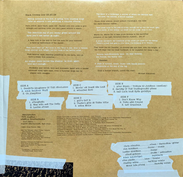 The Black Crowes : Warpaint Live (3xLP, Album, M/Print, 180 + 2xCD, Album + Dlx, Ltd)