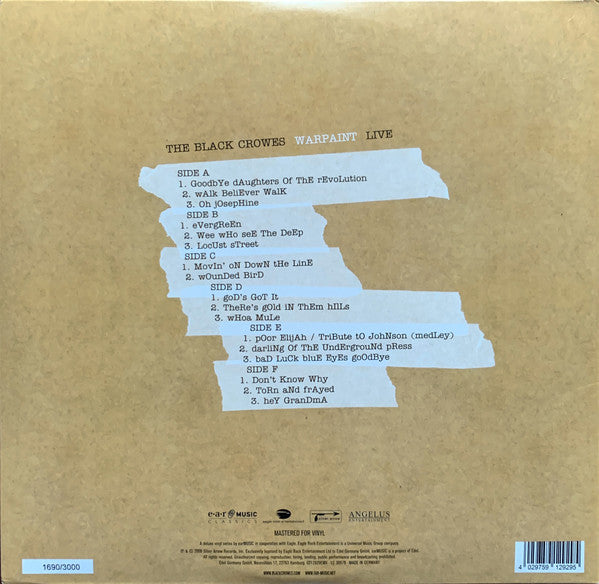The Black Crowes : Warpaint Live (3xLP, Album, M/Print, 180 + 2xCD, Album + Dlx, Ltd)