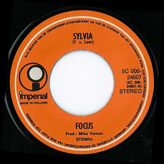 Focus (2) : Sylvia (7", Single, Juk)