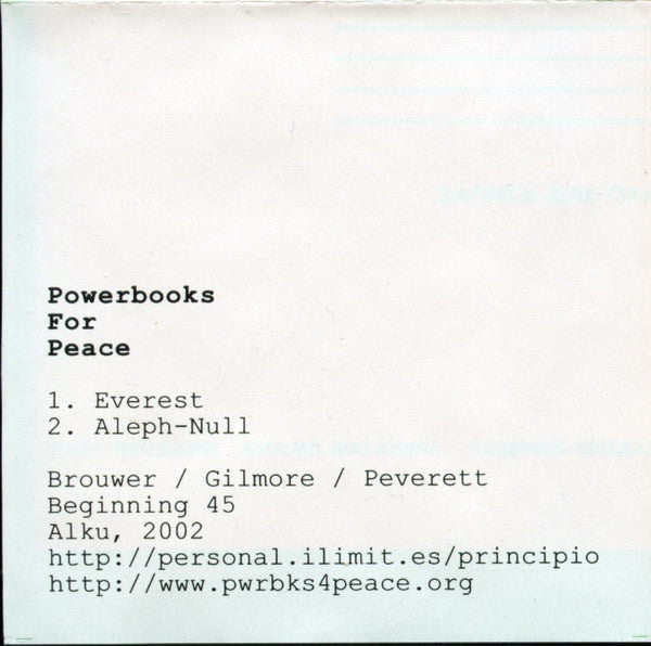 Powerbooks For Peace : Untitled (CDr, Mini)