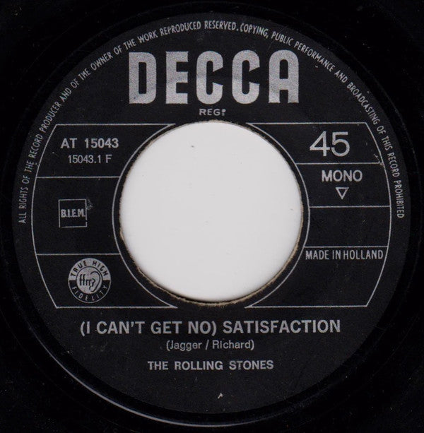 The Rolling Stones : (I Can't Get No) Satisfaction (7", Single, Mono)