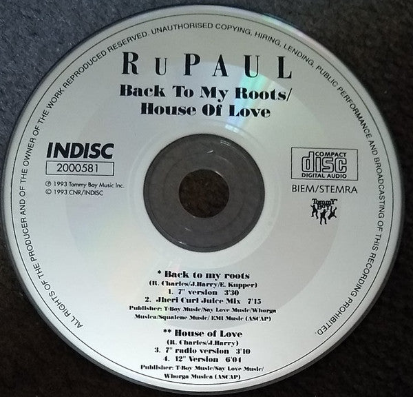 RuPaul : Back To My Roots / House Of Love (CD, Maxi)