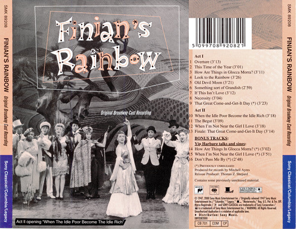 Ella Logan, Donald Richards, David Wayne (3) & The Lyn Murray Singers : Finian's Rainbow (CD, Album, RE)