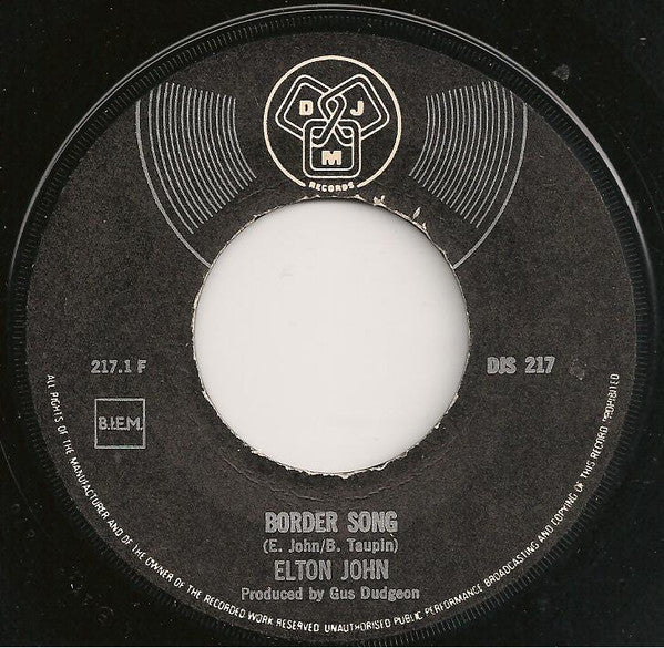 Elton John : Border Song (7", Single, Big)