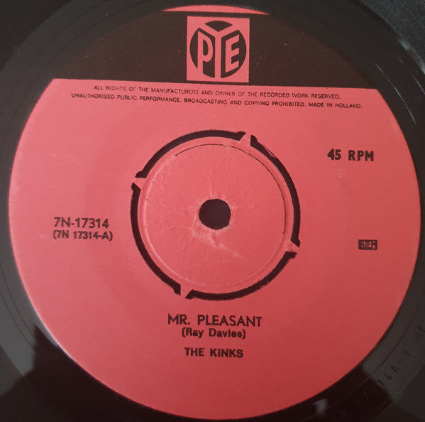 The Kinks : Mr. Pleasant (7", Single)