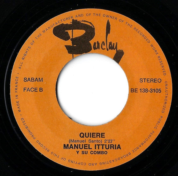 Manuel Itturia Y Su Combo : Tea For Two Cha-Cha  (7", Single)