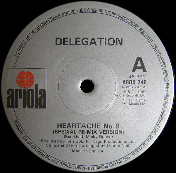 Delegation : Heartache No. 9 (Remix) (12", Single)