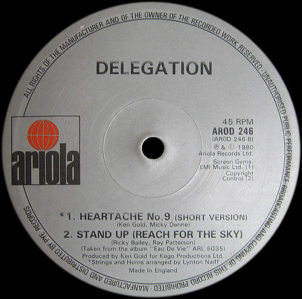 Delegation : Heartache No. 9 (Remix) (12", Single)